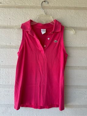 Lacoste Sleeveless Polo Tank - Hot Pink